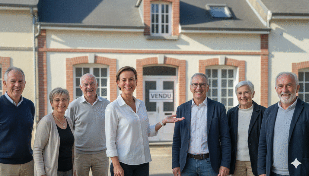 six héritiers contents d'avoir vendu leur maison