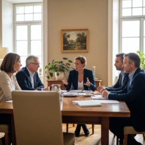 Héritiers se mettant d'accord pour vendre maison héritée indivision Barlin ou Bruay-la-Buissière