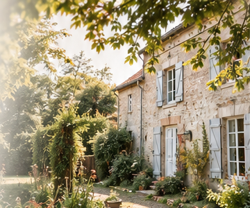 Illustration douce d'une maison, symbole d'un bien hérité après un décès